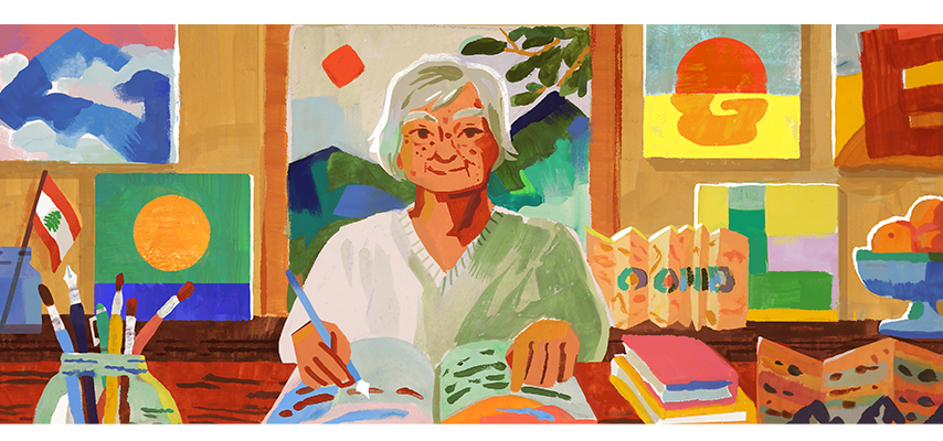 Etel Adnan on Google Doodles